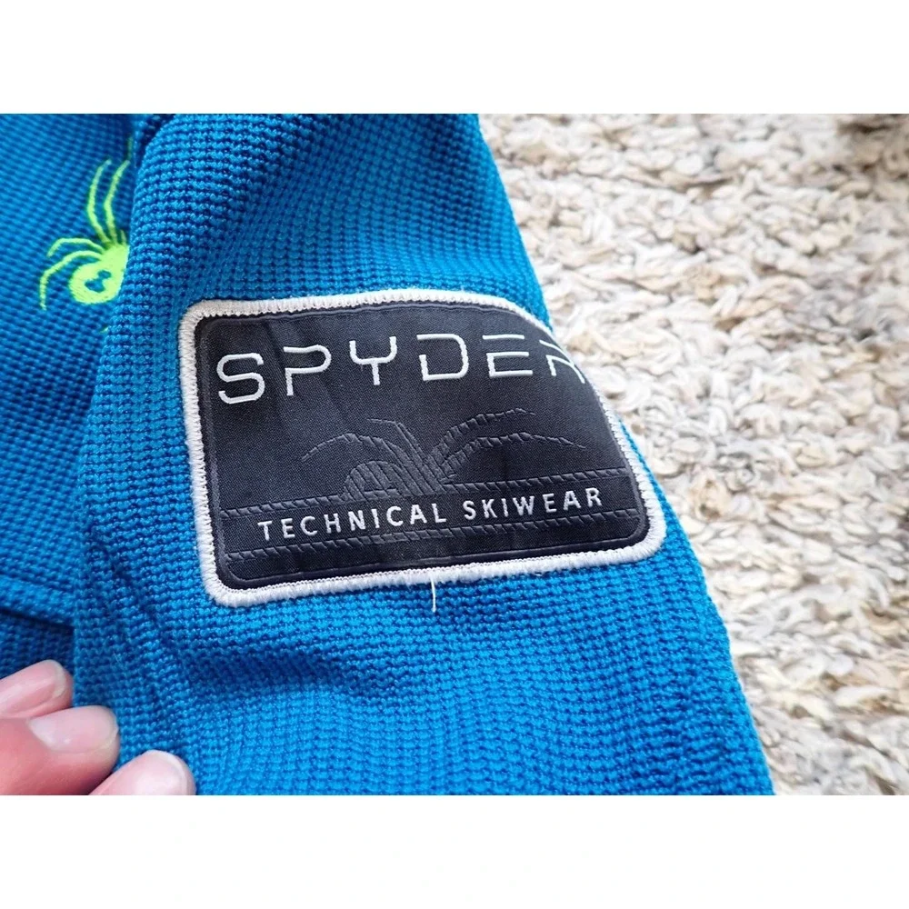 Spyder Full Zip Hoodie Youth Medium 10/12 Blue Excellent Technical Fleece Jacket